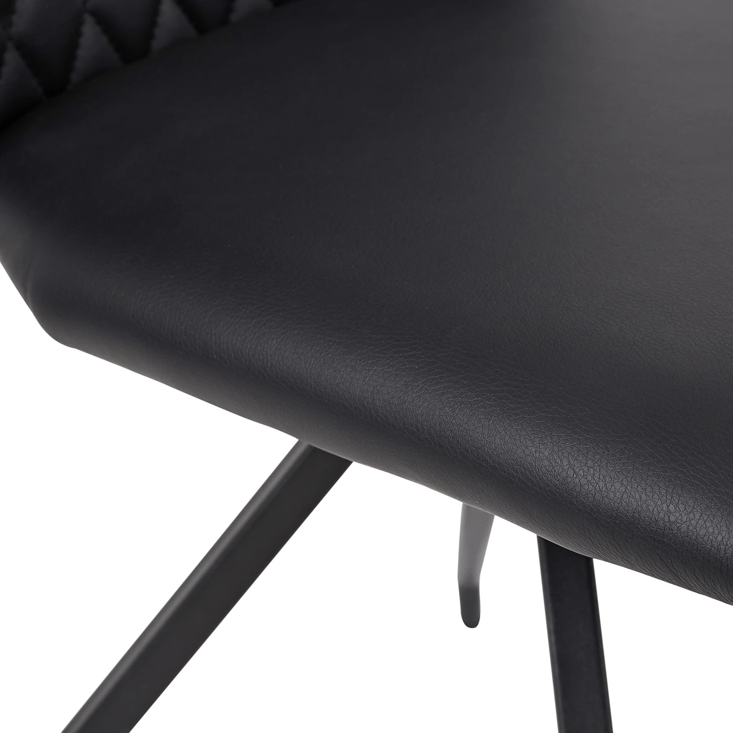 Loftscape Chaises Diva (Lot de 2) - Imitation cuir / Acier - Noir 10 Loftscape Chaises Diva (Lot de 2) - Imitation cuir / Acier - Noir – Image 8