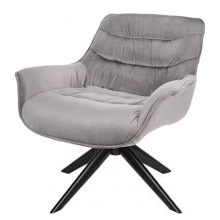 Ars manufacti Fauteuil relax Arca - Velours / Métal - Gris / Noir