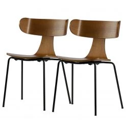 Red Living Chaises Canella (lot de 2) - Frêne foncé