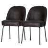 Red Living Chaises capitonnées Cera III (lot de 2) - Cuir véritable / Acier - Noir -Chaises Soldes 2022 1000275336 210720 07374600009 IMAGE P000000001000275336