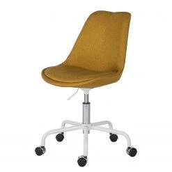 Mørteens Chaise pivotante Aledas - Tissu Cors: Jaune curry - Blanc