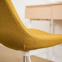 Mørteens Chaise pivotante Aledas - Tissu Cors: Jaune curry - Blanc -Chaises Soldes 2022 1000277880 220524 032 DETAILS P000000001000277880