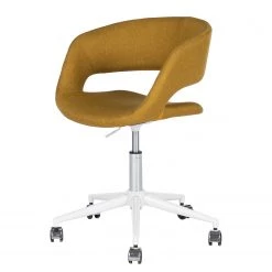 Mørteens Chaise de bureau Buggio - Tissu Cors: Jaune curry - Blanc