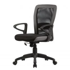 Fredriks Chaise pivotante Pialba - Imitation cuir et mesh / Matière plastique - Noir / Gris foncé