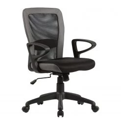 Fredriks Chaise pivotante Pialba - Imitation cuir et mesh / Matière plastique - Noir / Gris foncé -Chaises Soldes 2022 1000280786 210809 06062700030 DETAILS P000000001000280786