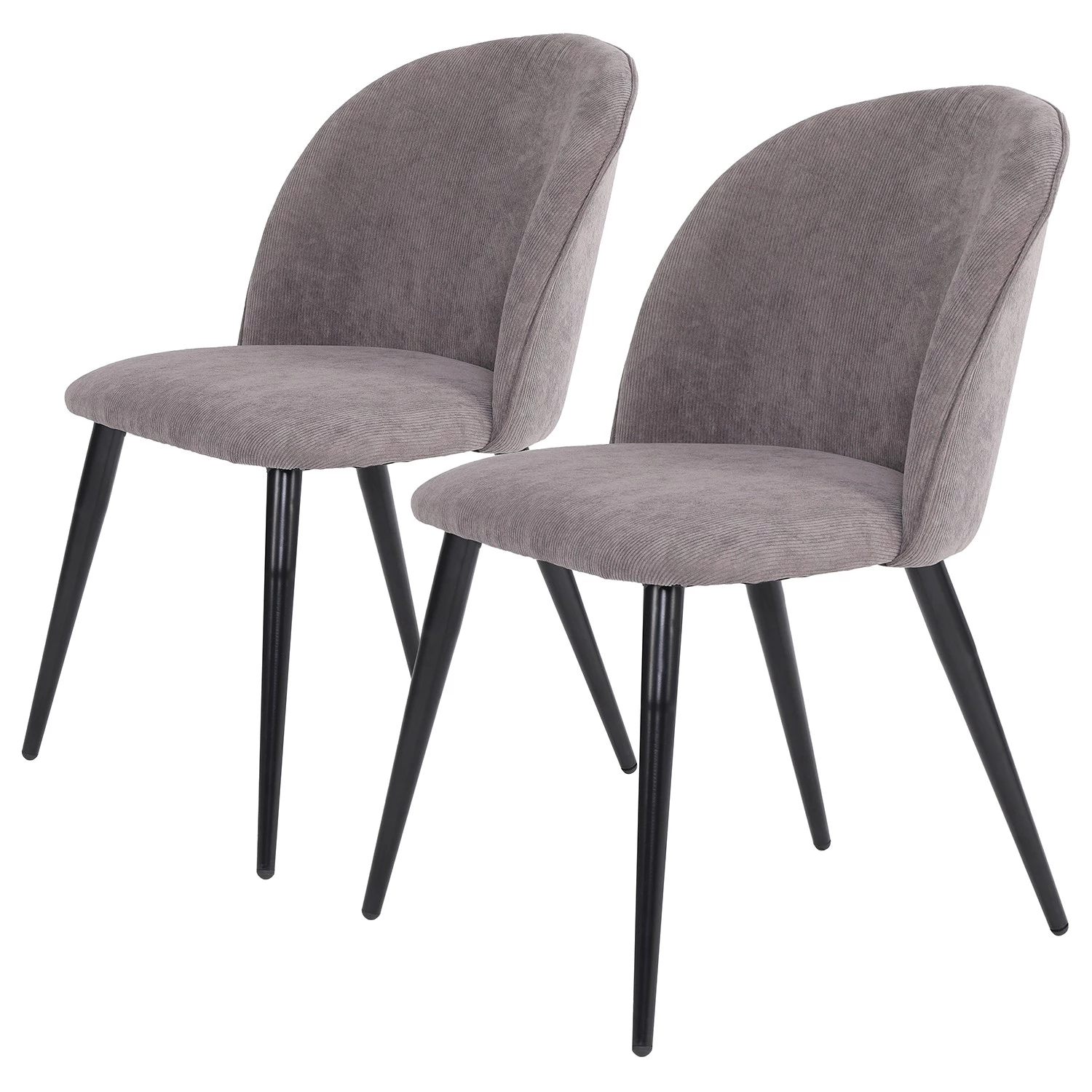 Chaises capitonnées Finnea (lot de 2) - Gris 3 Chaises capitonnées Finnea (lot de 2) - Gris