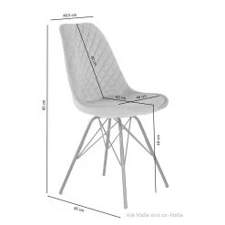 Loftscape Chaises capitonnées Flekke I (lot de 2) - Gris -Chaises Soldes 2022 1000281526 210929 094148000520 SKETCH DETAILS P000000001000281526 sketch