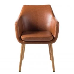 Mørteens Chaises à accoudoirs Nicholas XXL - Cuir synthétique Aken: Cognac vintage - Lot de 2 -Chaises Soldes 2022 1000281702 210819 09182200053 DETAILS P000000001000281702