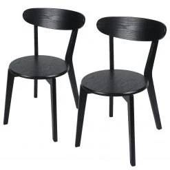 Studio Copenhagen Chaises Flori (lot de 2) - Partiellement en frêne massif - Frêne / Noir