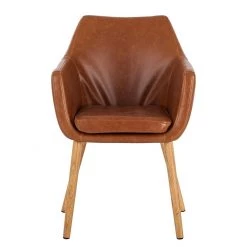 Mørteens Chaises à accoudoirs Nicholas - Cuir synthétique Aken: Cognac vintage - Lot de 2 -Chaises Soldes 2022 1000281813 210819 09251100101 DETAILS P000000001000281813