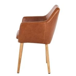 Mørteens Chaises à accoudoirs Nicholas - Cuir synthétique Aken: Cognac vintage - Lot de 2 -Chaises Soldes 2022 1000281813 210819 09251100102 DETAILS P000000001000281813