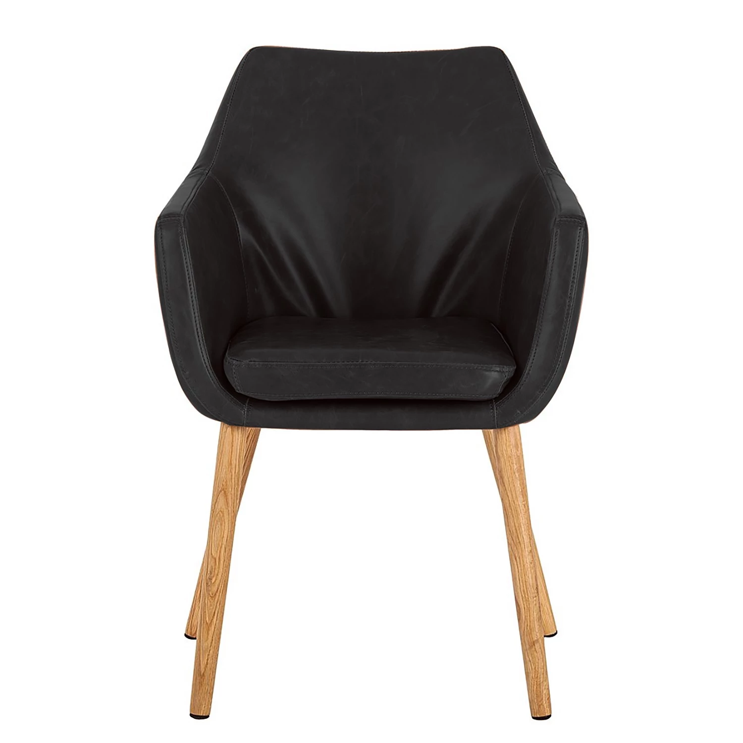 Mørteens Chaises à accoudoirs Nicholas - Cuir synthétique Aken: Noir vintage - Lot de 2 5 Mørteens Chaises à accoudoirs Nicholas - Cuir synthétique Aken: Noir vintage - Lot de 2 – Image 3