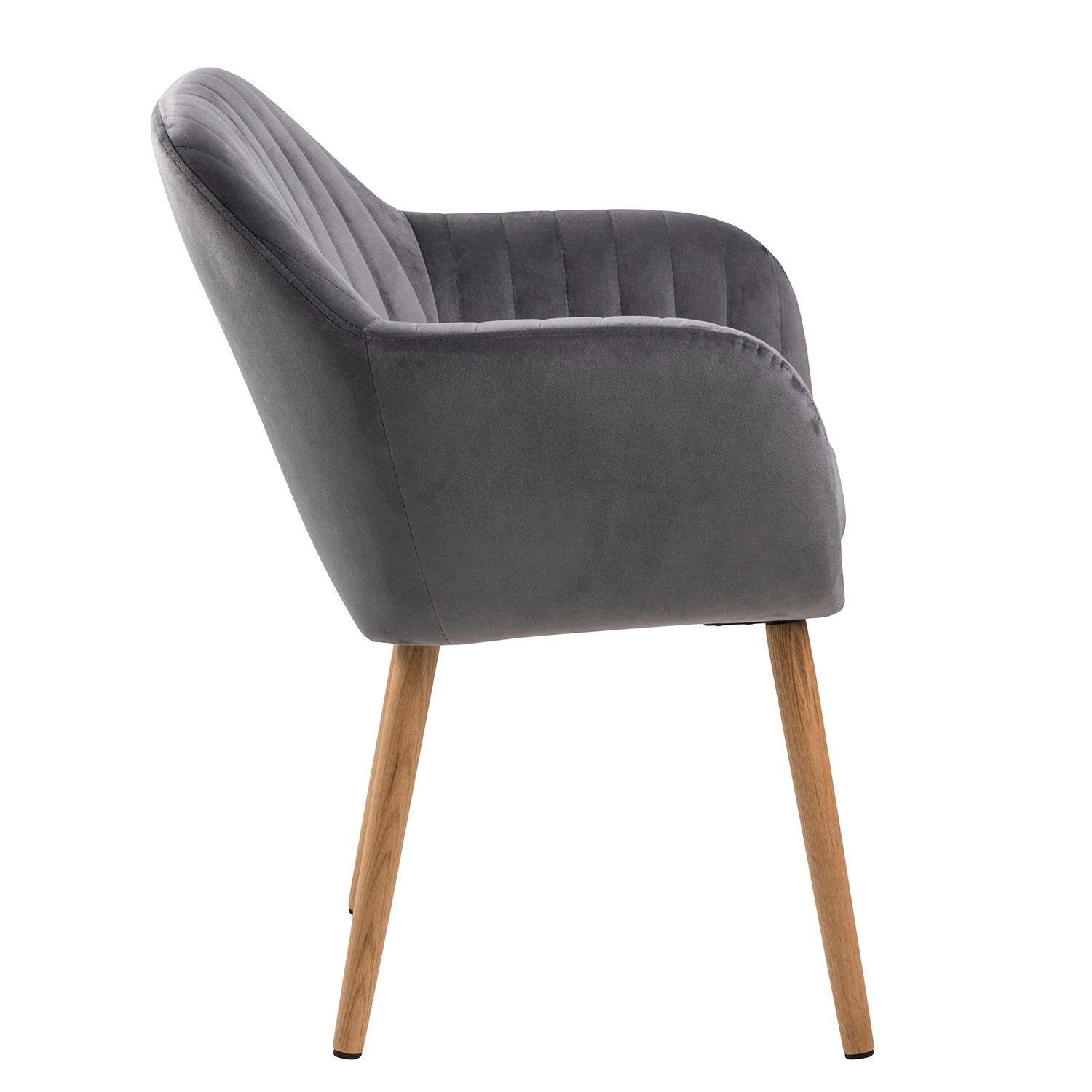 Mørteens Chaises à accoudoirs Tilanda - Tissu / Chêne massif - Velours Kemi: Gris foncé - Lot de 2 6 Mørteens Chaises à accoudoirs Tilanda - Tissu / Chêne massif - Velours Kemi: Gris foncé - Lot de 2 – Image 4