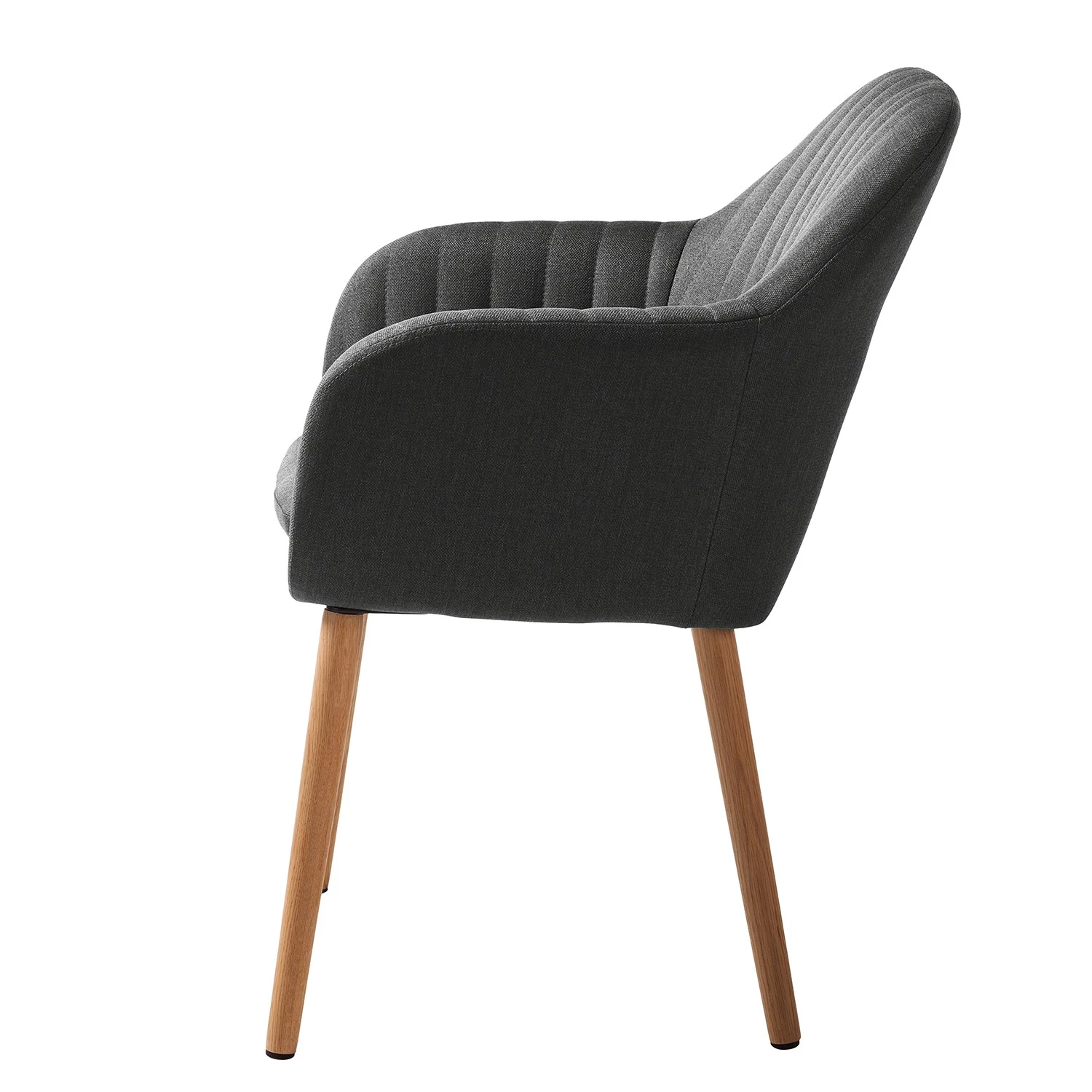 Mørteens Chaises à accoudoirs Tilanda - Tissu / Chêne massif - Tissu Cors: Gris foncé - Lot de 2 6 Mørteens Chaises à accoudoirs Tilanda - Tissu / Chêne massif - Tissu Cors: Gris foncé - Lot de 2 – Image 4