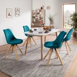 Mørteens Chaises capitonnées Aledas II - Tissu Cors: Pétrole - Lot de 4 -Chaises Soldes 2022 1000282501 210819 09453100445 MOOD DETAILS P000000001000282501 mood