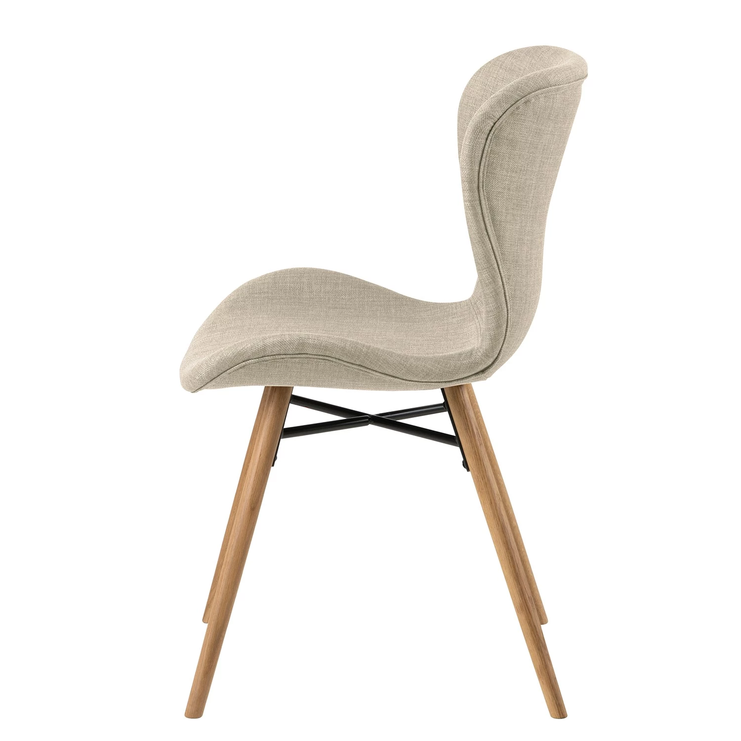 Mørteens Chaises capitonnées Livaras - Tissu Radis: Crème - Lot de 4 6 Mørteens Chaises capitonnées Livaras - Tissu Radis: Crème - Lot de 4 – Image 4