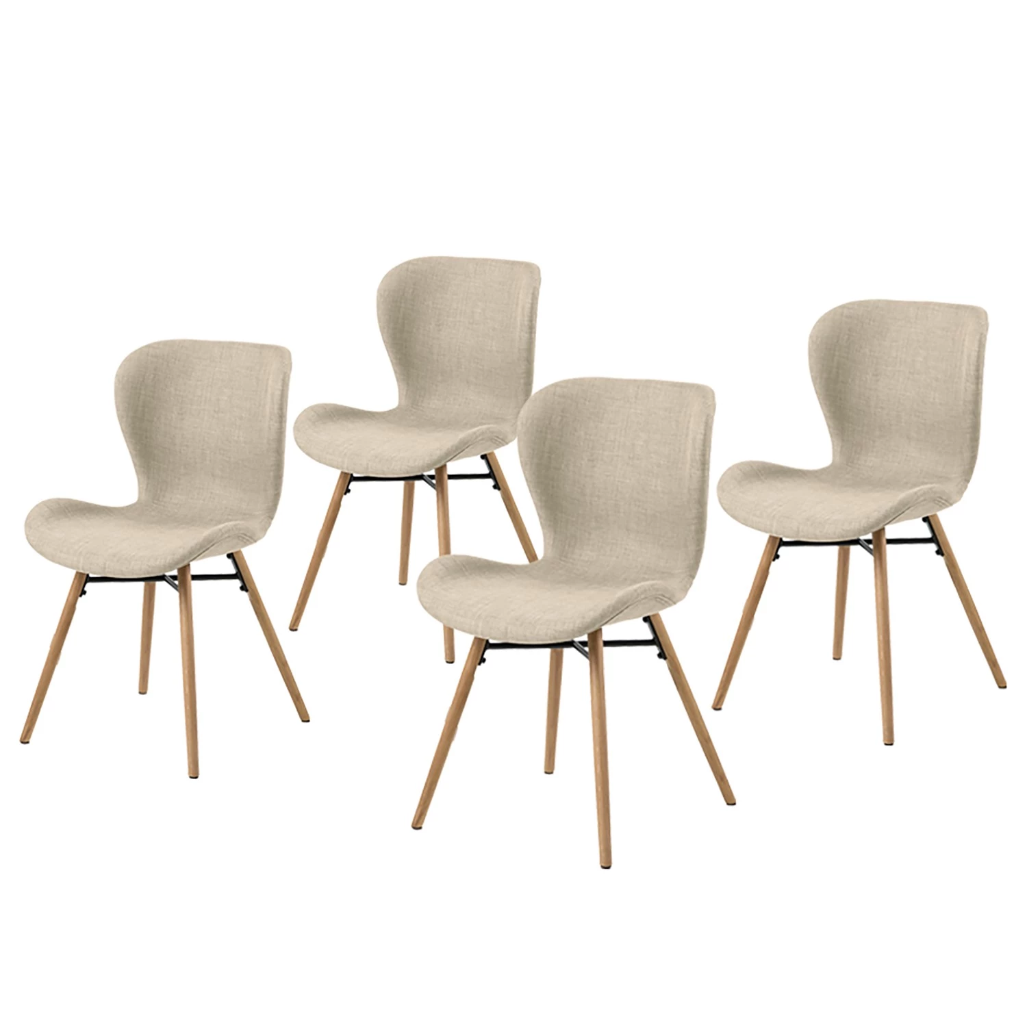 Mørteens Chaises capitonnées Livaras - Tissu Radis: Crème - Lot de 4 3 Mørteens Chaises capitonnées Livaras - Tissu Radis: Crème - Lot de 4