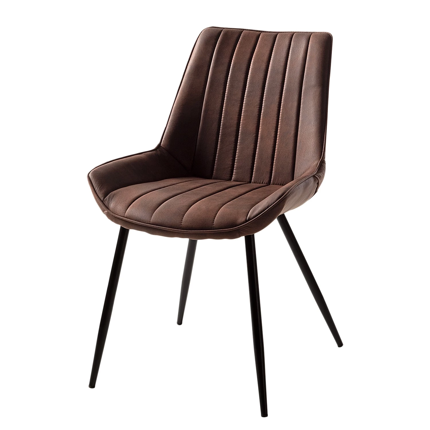 Ars manufacti Chaises capitonnées Midge (lot de 2) - Marron - Lot de 4 4 Ars manufacti Chaises capitonnées Midge (lot de 2) - Marron - Lot de 4 – Image 2