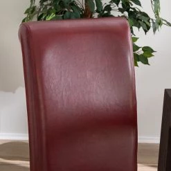 Ars Natura Chaises capitonnées Nello I (lot de 2) - similicuir / Hévéa massif - Marron foncé - Carmin - Lot de 4 -Chaises Soldes 2022 1000283998 210831 13391900052 DETAILS P000000001000283998