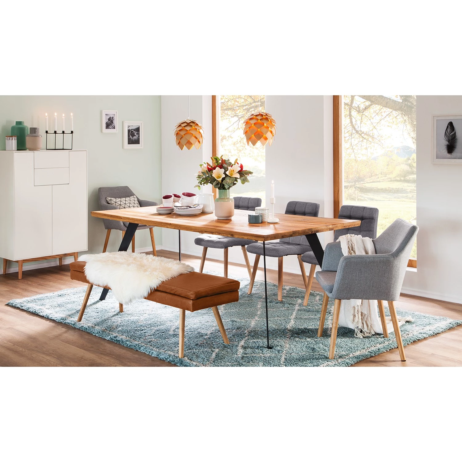 Mørteens Chaise capitonnée Doskie I - Tissu Zea: Gris foncé - Lot de 4 4 Mørteens Chaise capitonnée Doskie I - Tissu Zea: Gris foncé - Lot de 4 – Image 2