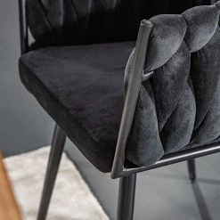 Jack & Alice Chaise à accoudoirs Feltham - Noir -Chaises Soldes 2022 1000284292 220318 032 DETAILS P000000001000284292