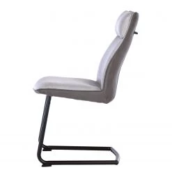 Fredriks Chaises cantilever Altoona (lot de 2) - Tissage à plat / Métal - Gris foncé et gris clair / Noir mat -Chaises Soldes 2022 1000285150 220617 030 DETAILS P000000001000285150