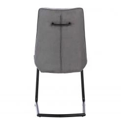 Fredriks Chaises cantilever Altoona (lot de 2) - Tissage à plat / Métal - Gris foncé et gris clair / Noir mat -Chaises Soldes 2022 1000285150 220617 031 DETAILS P000000001000285150