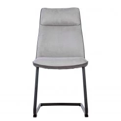 Fredriks Chaises cantilever Altoona (lot de 2) - Tissage à plat / Métal - Gris foncé et gris clair / Noir mat -Chaises Soldes 2022 1000285150 220617 032 DETAILS P000000001000285150