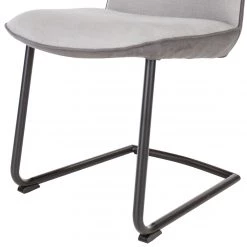 Fredriks Chaises cantilever Altoona (lot de 2) - Tissage à plat / Métal - Gris foncé et gris clair / Noir mat -Chaises Soldes 2022 1000285150 220617 036 DETAILS P000000001000285150