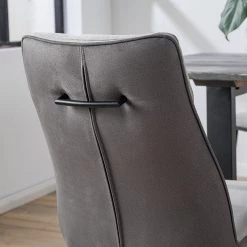 Fredriks Chaises cantilever Altoona (lot de 2) - Tissage à plat / Métal - Gris foncé et gris clair / Noir mat -Chaises Soldes 2022 1000285150 220819 040 DETAILS P000000001000285150