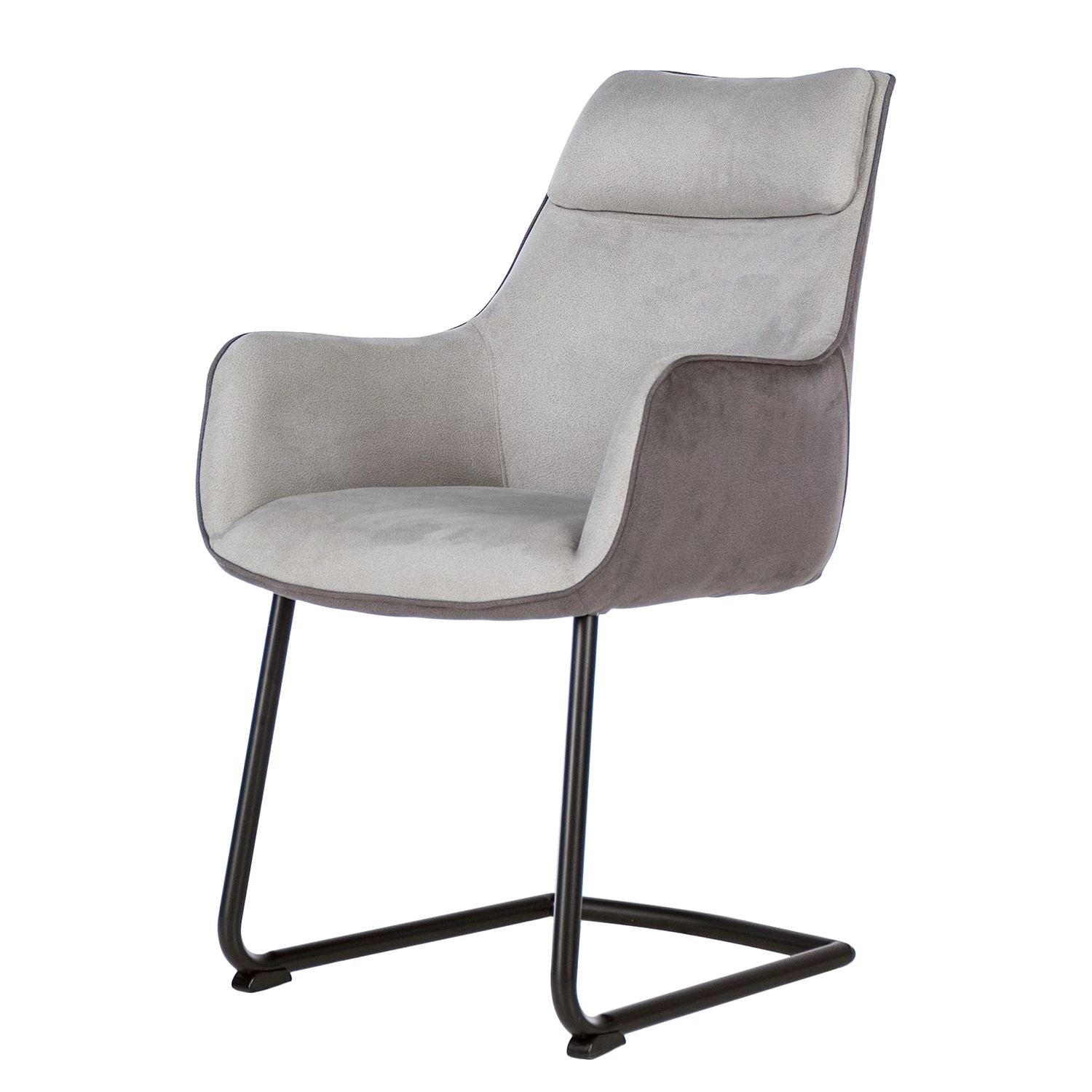 Fredriks Chaise à accoudoirs Altoona - Tissage à plat / Métal - Gris foncé et gris clair / Noir mat 3 Fredriks Chaise à accoudoirs Altoona - Tissage à plat / Métal - Gris foncé et gris clair / Noir mat