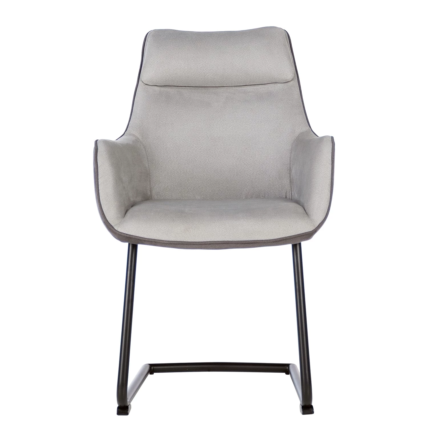 Fredriks Chaise à accoudoirs Altoona - Tissage à plat / Métal - Gris foncé et gris clair / Noir mat 7 Fredriks Chaise à accoudoirs Altoona - Tissage à plat / Métal - Gris foncé et gris clair / Noir mat – Image 5