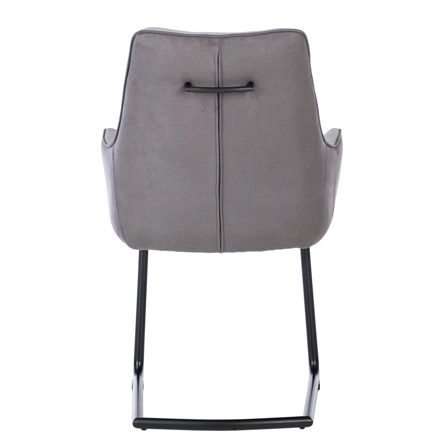 Fredriks Chaise à accoudoirs Altoona - Tissage à plat / Métal - Gris foncé et gris clair / Noir mat 8 Fredriks Chaise à accoudoirs Altoona - Tissage à plat / Métal - Gris foncé et gris clair / Noir mat – Image 6