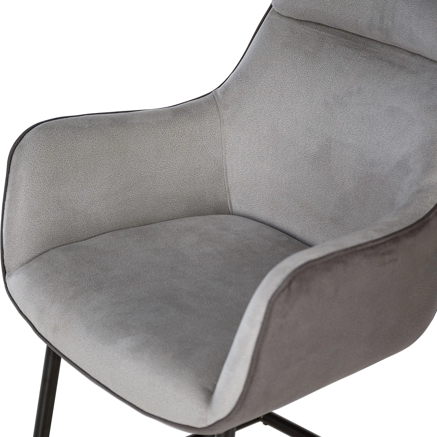 Fredriks Chaise à accoudoirs Altoona - Tissage à plat / Métal - Gris foncé et gris clair / Noir mat 12 Fredriks Chaise à accoudoirs Altoona - Tissage à plat / Métal - Gris foncé et gris clair / Noir mat – Image 10