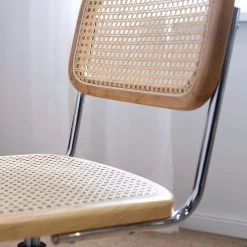 Mørteens Chaise de bureau Ramon - Rotin / Hêtre massif / Acier - Beige / Hêtre / Chrome -Chaises Soldes 2022 1000285156 220518 021 MOOD DETAILS P000000001000285156 mood