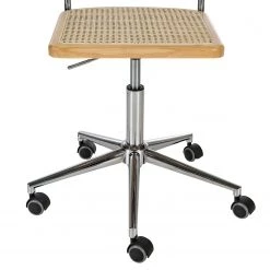 Mørteens Chaise de bureau Ramon - Rotin / Hêtre massif / Acier - Beige / Hêtre / Chrome -Chaises Soldes 2022 1000285156 220524 065 DETAILS P000000001000285156