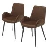 Ars manufacti Chaises à accoudoirs Wasta (lot de 2) - Tissu / Métal - Marron / Noir -Chaises Soldes 2022 1000285182 220817 010 IMAGE P000000001000285182