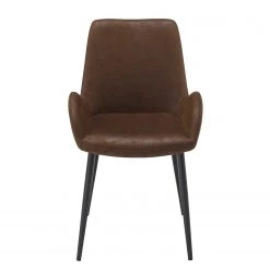 Ars manufacti Chaises à accoudoirs Wasta (lot de 2) - Tissu / Métal - Marron / Noir -Chaises Soldes 2022 1000285182 220817 040 DETAILS P000000001000285182