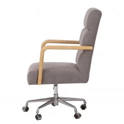 Mørteens Fauteuil de bureau Capel - Tissu / Chêne massif / Métal - Brun gris / Chêne clair / Argenté -Chaises Soldes 2022 1000288168 220610 035 DETAILS P000000001000288168
