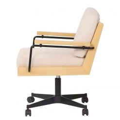 Mørteens Fauteuil de bureau David - Tissu / Chêne massif / Métal - Crème / Chêne / Noir 9 Mørteens Fauteuil de bureau David - Tissu / Chêne massif / Métal - Crème / Chêne / Noir -Chaises Soldes 2022 1000288171 220610 035 DETAILS P000000001000288171