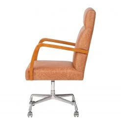 Mørteens Fauteuil de bureau Calder - Cuir synthétique / Noyer massif / Métal - Cognac vintage / Noyer / Argenté 9 Mørteens Fauteuil de bureau Calder - Cuir synthétique / Noyer massif / Métal - Cognac vintage / Noyer / Argenté -Chaises Soldes 2022 1000288192 220610 035 DETAILS P000000001000288192