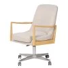 Mørteens Chaise de bureau Burns - Tissu tissé / Chêne massif / Métal - Crème / Chêne clair / Argenté