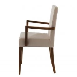 Red Living Chaise à accoudoirs Camillas II - Tissu structuré / Hêtre massif- Beige / Imitation noyer -Chaises Soldes 2022 1000299012 211019 11163800073 DETAILS P000000001000299012