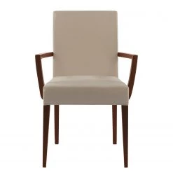 Red Living Chaise à accoudoirs Camillas II - Tissu structuré / Hêtre massif- Beige / Imitation noyer -Chaises Soldes 2022 1000299012 211019 11163800075 DETAILS P000000001000299012