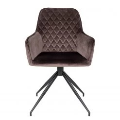 Red Living Chaise à accoudoirs Colachel II - Velours / Acier - Marron / Noir -Chaises Soldes 2022 1000299405 211012 134455000114 DETAILS P000000001000299405