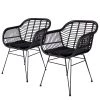 Naturoo Chaises à accoudoirs Corduroy (lot de 2) - (avec coussin d’assise) - Rotin / Métal - Rotin / Noir -Chaises Soldes 2022 1000299408 211012 134455000102 IMAGE P000000001000299408