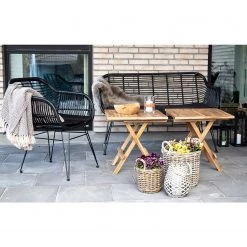 Naturoo Chaises à accoudoirs Corduroy (lot de 2) - (avec coussin d’assise) - Rotin / Métal - Rotin / Noir -Chaises Soldes 2022 1000299408 211012 134455000115 MOOD DETAILS P000000001000299408 mood