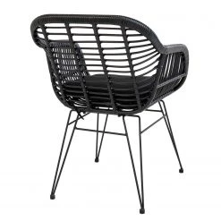 Naturoo Chaises à accoudoirs Corduroy (lot de 2) - (avec coussin d’assise) - Rotin / Métal - Rotin / Noir -Chaises Soldes 2022 1000299408 211012 13445500131 DETAILS P000000001000299408