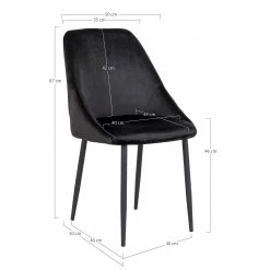 Red Living Chaises capitonnées Halley II (lot de 2) - Noir 13 Red Living Chaises capitonnées Halley II (lot de 2) - Noir -Chaises Soldes 2022 1000299421 220131 083302000500 SKETCH DETAILS P000000001000299421 sketch