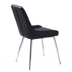 Red Living Chaises capitonnées Dela III (lot de 2) - Imitation cuir / Fer - Noir / Chrome -Chaises Soldes 2022 1000303597 211117 16473800069 DETAILS P000000001000303597